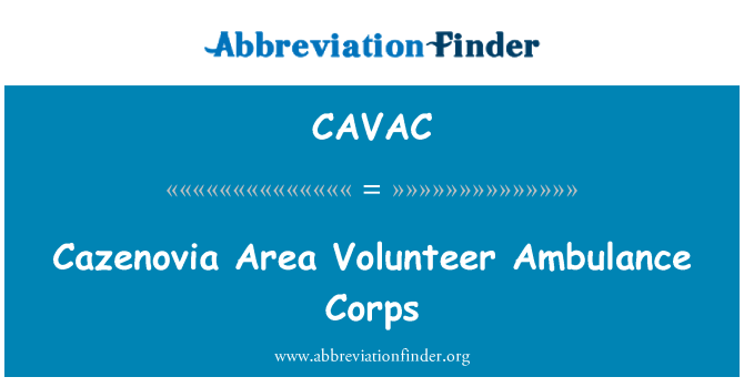 CAVAC: Corfflu gwirfoddolwyr Ambiwlans ardal Cazenovia