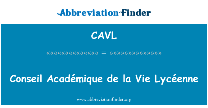 CAVL: Rahvusvahelises Conseil de la Vie Lycéenne
