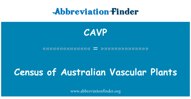 CAVP: Census of Australian Vascular Plants