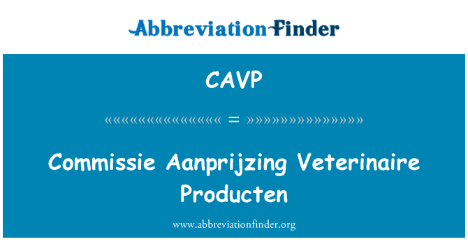 CAVP: Commissie Aanprijzing Veterinaire Producten