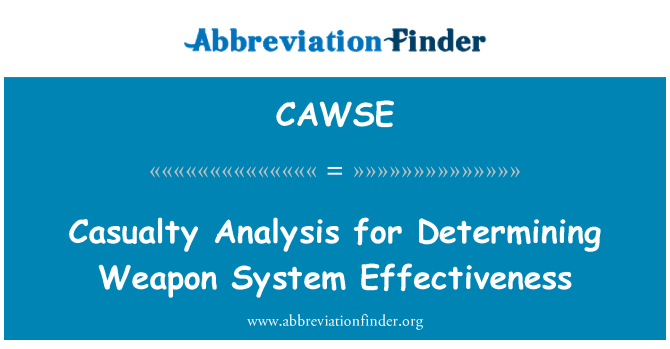 CAWSE: Tai nạn phân tích để xác định hiệu quả hệ thống vũ khí