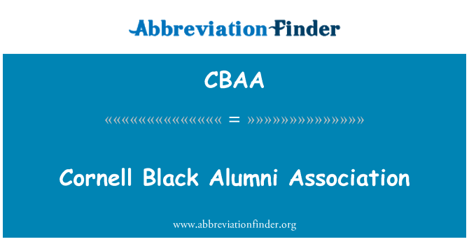CBAA: ארגון הבוגרים שחור קורנל