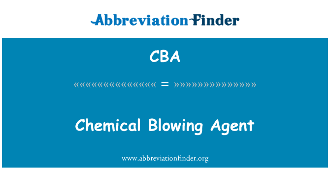 CBA: Chemische Treibmittel