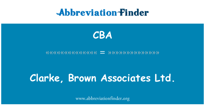 CBA: Clarke, Brown Associates Ltd.