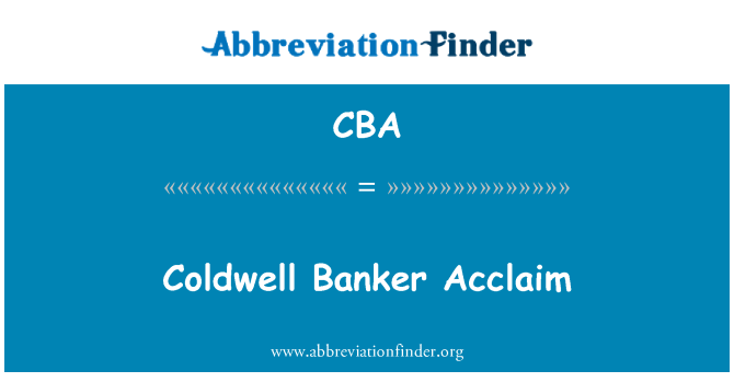CBA: コールドウエル バンカー批評家の称賛