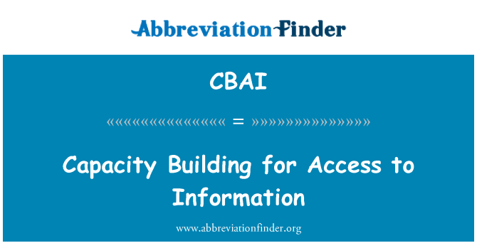 CBAI: Capacity Building für Zugang zu Informationen