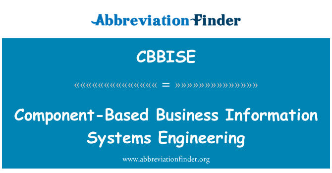 CBBISE: Sistemele de informaţii de afaceri bazate pe componenta inginerie