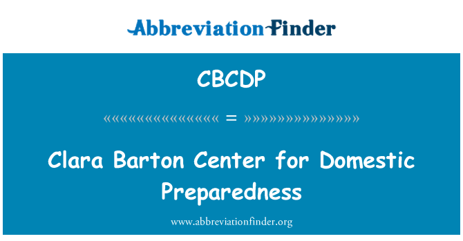 CBCDP: Clara Barton centrum voor binnenlandse paraatheid