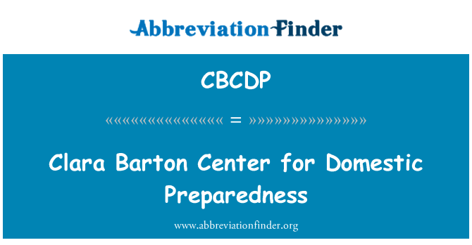 CBCDP: Clara Barton Center for Domestic Preparedness