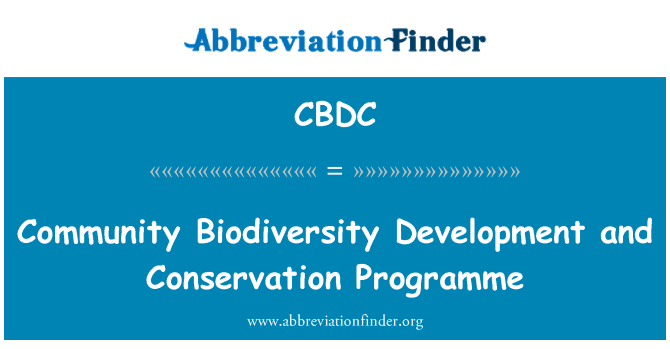 CBDC: Ühenduse bioloogilise mitmekesisuse arengut ja Conservation Programme