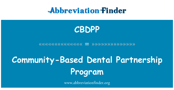 CBDPP: Zajednici stomatološke partnerskog programa