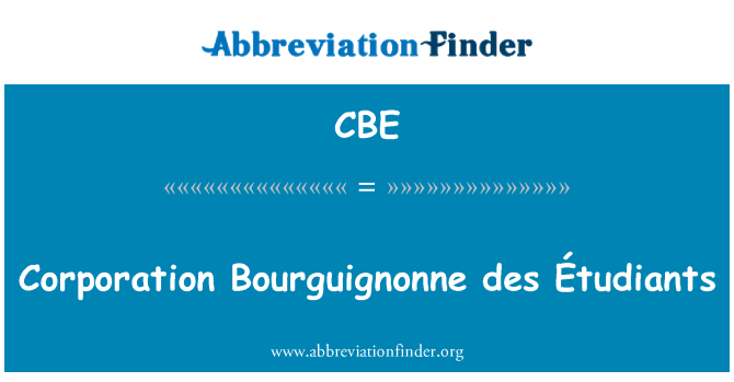 CBE: Corporation Bourguignonne des Étudiants