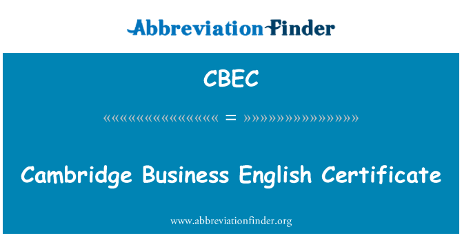 CBEC: Cambridge Business anglický certifikát