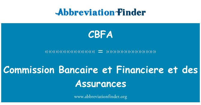 CBFA: Komisjoni Bancaire ja Financiere et des Assurances