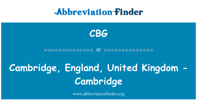 CBG: 英国剑桥的英国-剑桥