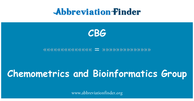 CBG: Chemometrics and Bioinformatics Group