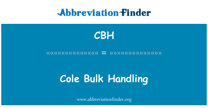 CBH: Cole irtotavaran käsittelyyn