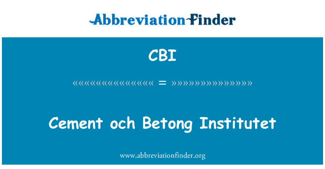 CBI: Ciment och Betong Institutet