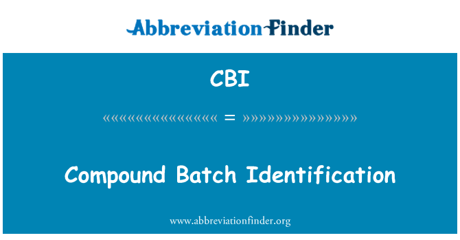 CBI: Samengestelde Batch identificatie