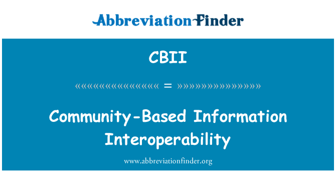CBII: Community-Based informatie interoperabiliteit