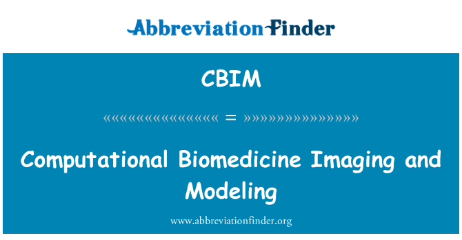 CBIM: تصوير الطب الحيوي الحسابية والنمذجة