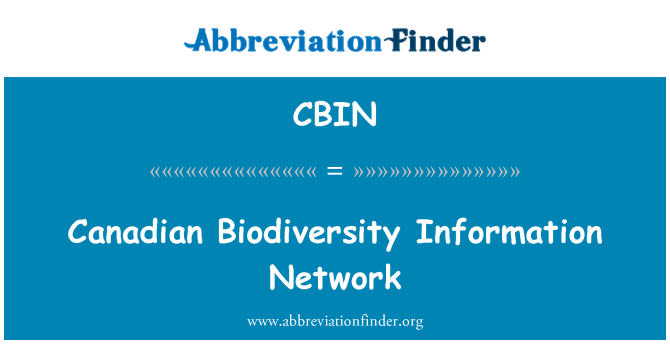 CBIN: Informacij kanadski Biodiversity Network