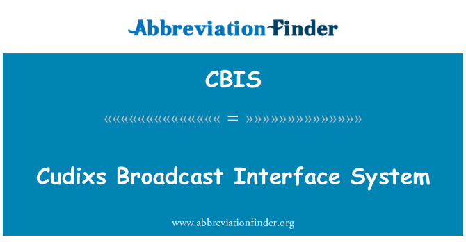 CBIS: Cudixs 廣播介面系統
