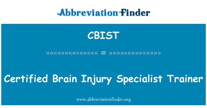 CBIST: Certifikovaný trenér specialista poranění mozku