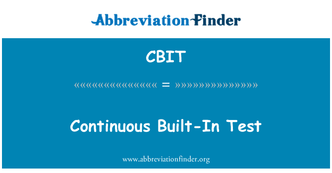CBIT: Sürekli dahili Test