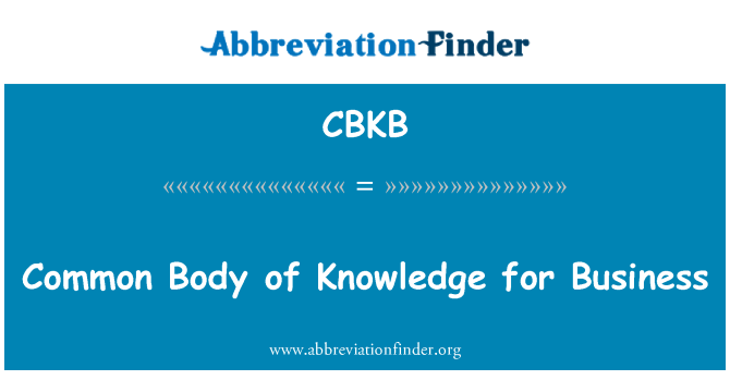 CBKB: व्यापार के लिए ज्ञान की आम शरीर