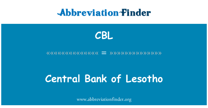 CBL: Centrální banka Lesotho