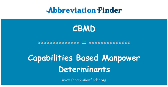 CBMD: Schopnosti založené Manpower determinanty