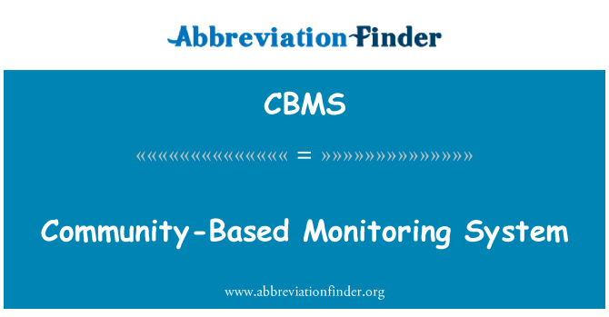 CBMS: System fonitro cymunedol