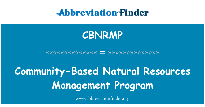 CBNRMP: Program pro správu založené přírodních zdrojů