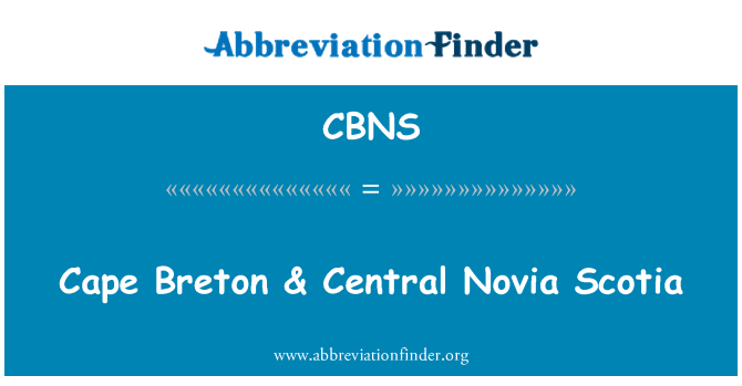 CBNS: Cape Breton & Scotia santral Novia