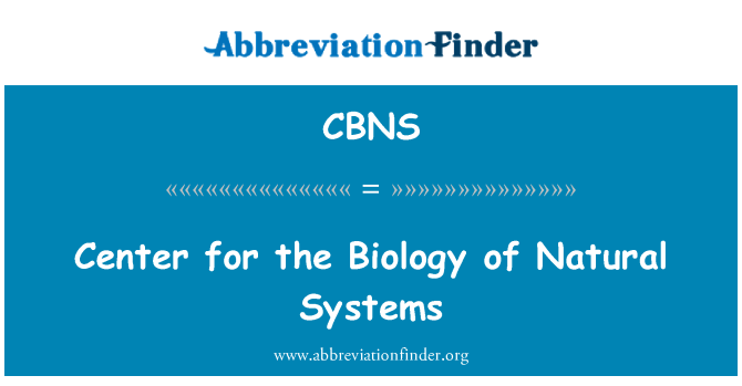 CBNS: Pusat biologi sistem alam