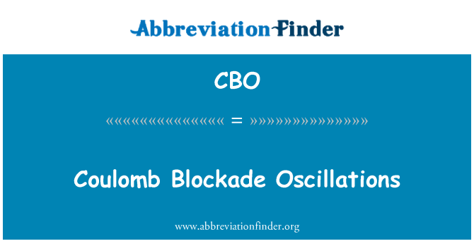CBO: Coulomb blokado nihanja