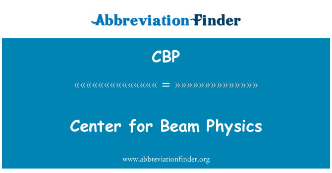 CBP: Center for Beam Physics