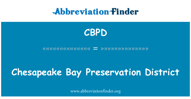 CBPD: Chesapeake Bay Conservation District