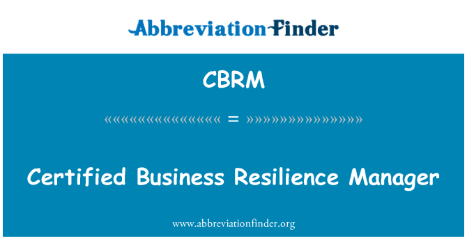 CBRM: Certificata Business Manager di resilienza