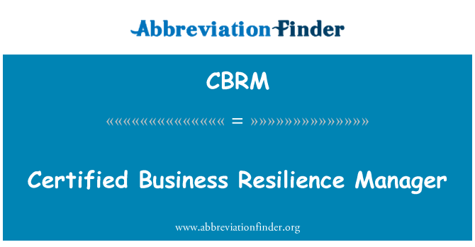 CBRM: Resiliencia gerente certificado