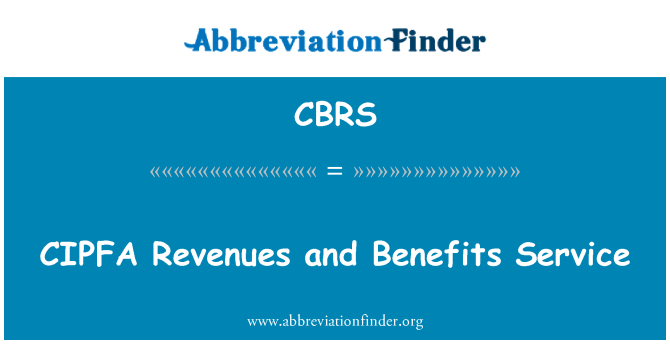 CBRS: CIPFA إيرادات وفوائد الخدمة