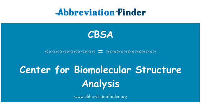 CBSA: Centrum analizy struktury biomolekularnych