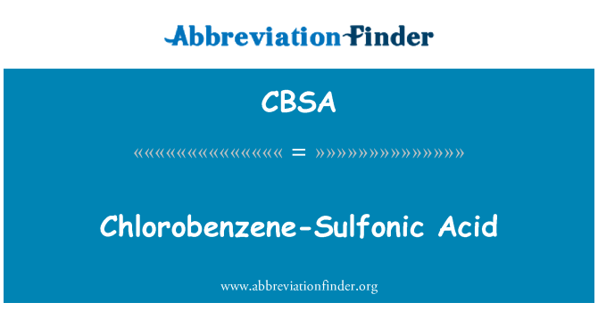 CBSA: Asid chlorobenzene-Sulfonic