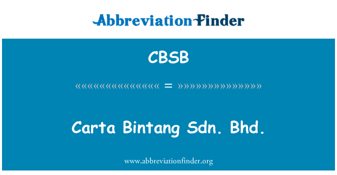 CBSB: Carta Bintang Sdn. Bhd.