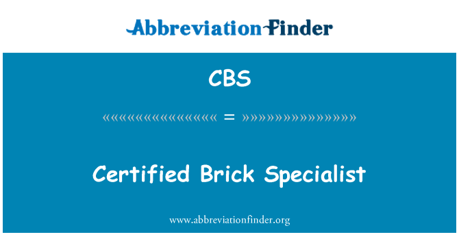 CBS: Certifikované cihel specialista