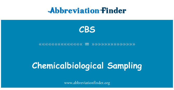 CBS: Chemicalbiological 採樣