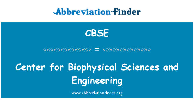 CBSE: Centrum voor biofysische Sciences and Engineering