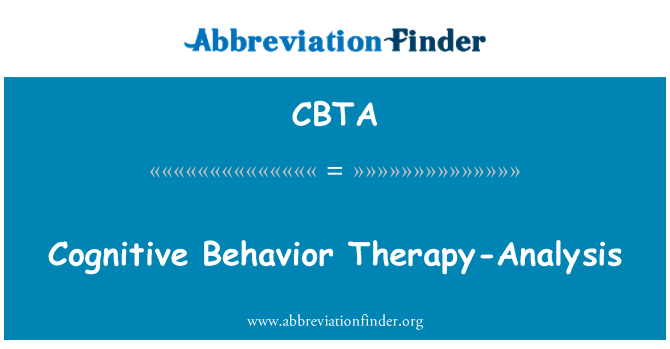 CBTA: Terapia di comportamento conoscitiva-analisi