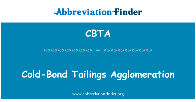 CBTA: Agglomération de résidus de froid-Bond